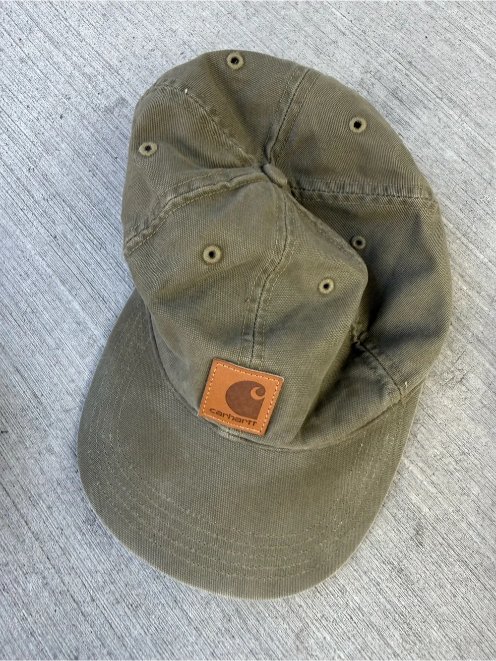 Carhartt Olive Canvas Logo Patch Cap